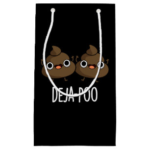 Deja Poo Funny Double Poop Pun Dark BG Klein Cadeauzakje