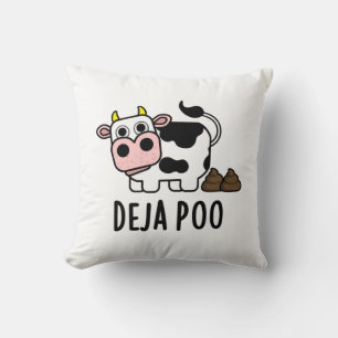 Deja Poo Funny Koe Poop Pun Kussen