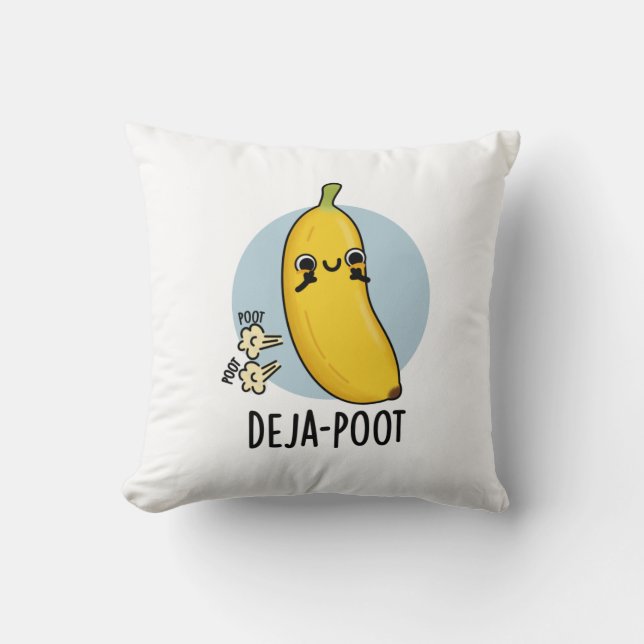 Deja-poot Funny Banana Double Fart Pun Kussen (Voorkant)