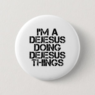 DeJesus Funny Achternaam Familie Boom Verjaardag R Ronde Button 5,7 Cm