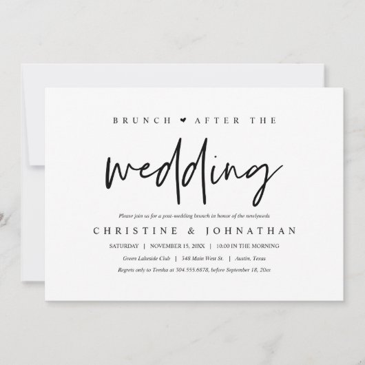 Déjeuner avec les jeunes mariés, invitation post-m (Devant)