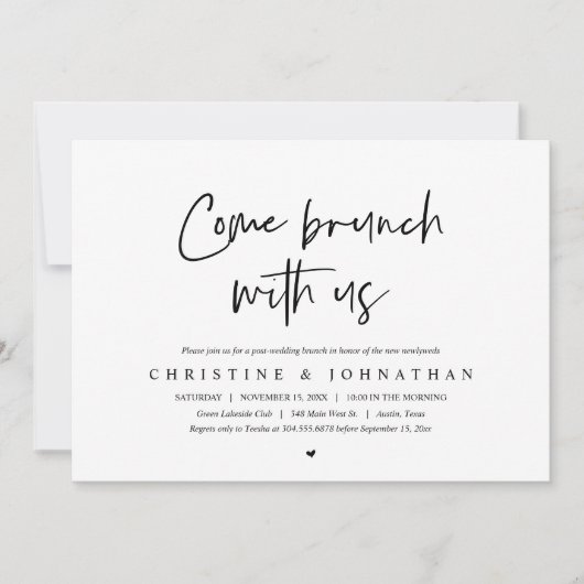 Déjeuner avec les jeunes mariés, invitation post-m (Devant)