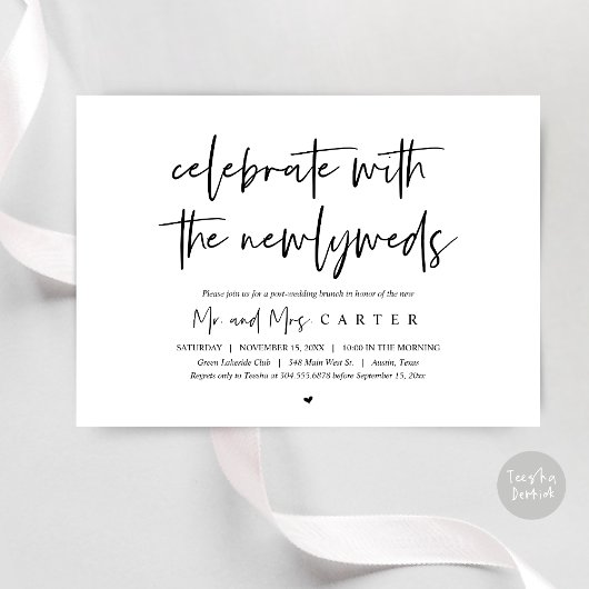 Déjeuner avec les jeunes mariés, invitation post-m