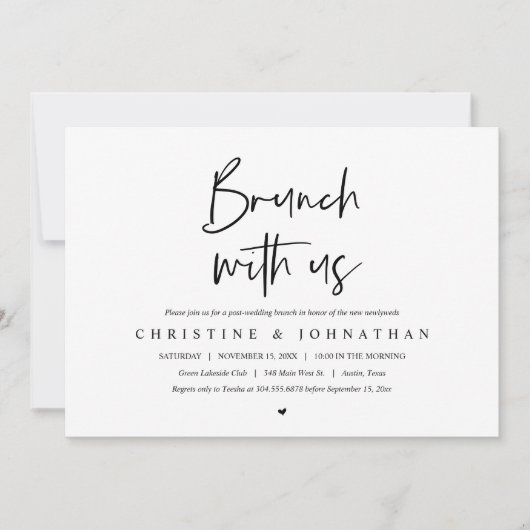 Déjeuner-brunch avec les jeunes mariés, invitation (Devant)