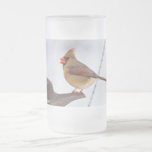 Déjeuner cardinal féminin Heure Mug givré (Centre)