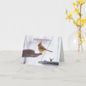 Déjeuner Cardinal Femme Pensez À Votre Carte (Fleur jaune)