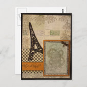 Déjeuner Carte postale Tour Eiffel (Devant / Derrière)