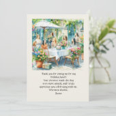 Déjeuner d'anniversaire Carte de remerciements pla (Debout devant)