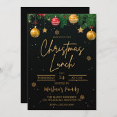 Déjeuner de Noël Invitations Fête (Devant / Derrière)