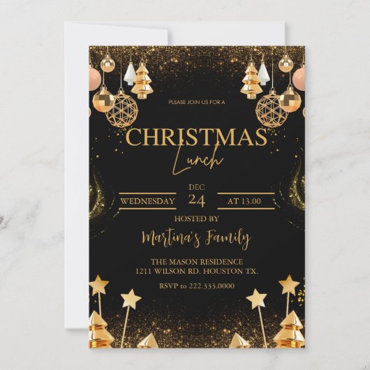 Déjeuner de Noël Invitations Fête (Devant)