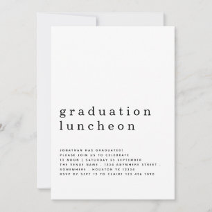 Déjeuner minimaliste de graduation Invitation