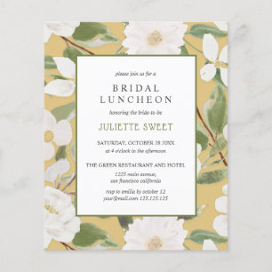 Déjeuner nuptial Fleurs blanches feuille jaune