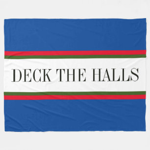 DEK DE HALLEN Blauw Rood Groen Witte Strepen Fleece Deken