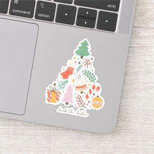 Dek de kerstboomdecoratie in de zalen sticker