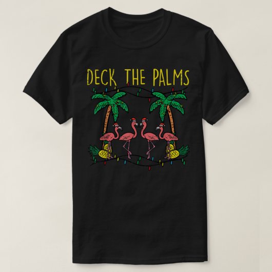 Dek de kerstpyjama's van Palms Flamingo Xmas T-shirt (Design voorkant)