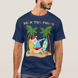 Dek de Palms Dabbing Santa - het Tropische strand T-shirt