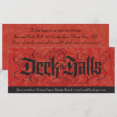 Dek de zalen Elegant Red Black Kerstmis Kaart (Voorkant / Achterkant)