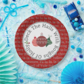 Dek de zalen kerstliedjes rood papieren bordje (Feest)