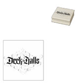 Dek de zalen met Elegant Kerstkalligrafie Rubberstempel (Gestempeld)