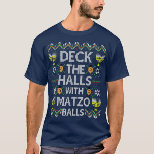 Dek de zalen met Matzo Balls, lomp met kerst T-shirt