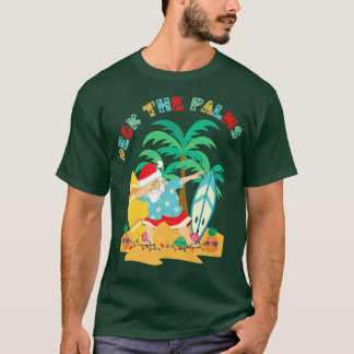 Dek het palmdabbing Santa Xmas tropische strand T-shirt