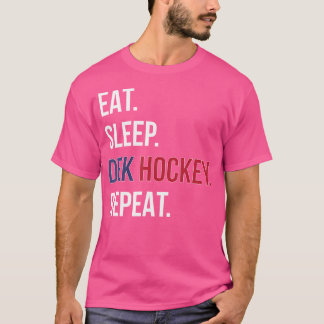 Dek Hockey Grappig Eet Slaap Dek Hockey Herhalen T-shirt