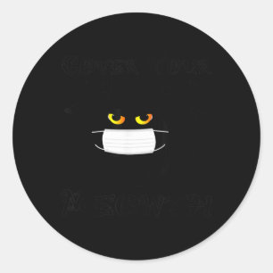Dek Meowth Grappige Halloween Zwarte Kat Masker Vl Ronde Sticker