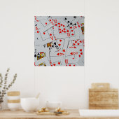 Dek van gekatterde potkaarten, poster (Keuken)