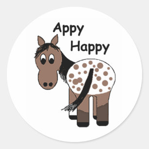 Deken Appaloosa - Appy Happy Ronde Sticker