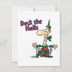 deken de halls grappige kerstman cartoon feestdagenkaart