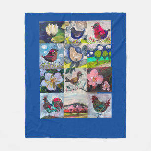 deken met vogels en bloemen