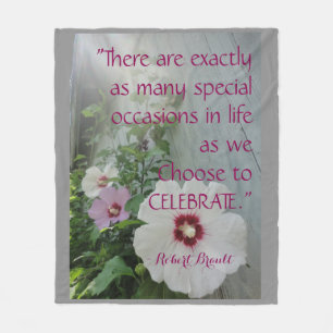 Deken om te vieren, quote Ochtendmist bloemen