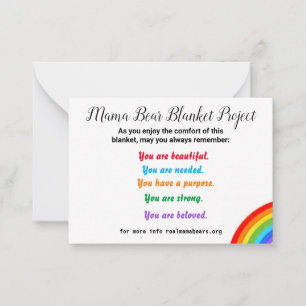 Deken project platte kaarten notitiekaartje