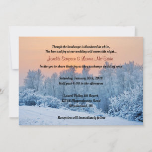 Deken van White Winter Wonderland Wedding Kaart
