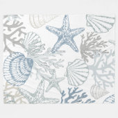 Deken Zeester Zeeschelp Beachy Coastal Sealife (Voorkant (Horizontaal))