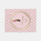 dekens, baby shower, meisje, prinses, fleece deken (Voorkant (Horizontaal))