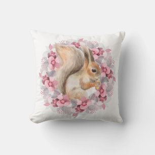 Dekhoorn en bloemen kussen