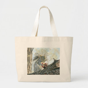Dekhoorn met appelzak grote tote bag
