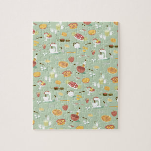 Dekken en taarten in de keuken legpuzzel