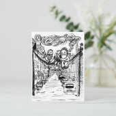 Dekken op een draad briefkaart (Staand voorkant)