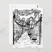 Dekken op een draad briefkaart (Voorkant / Achterkant)