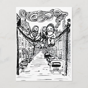 Dekken op een draad briefkaart