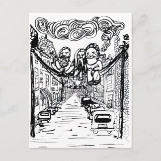 Dekken op een draad briefkaart