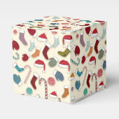 Dekking met kerstcadeau, vakantieverpakking bedankdoosjes (Voorkant Zijde)