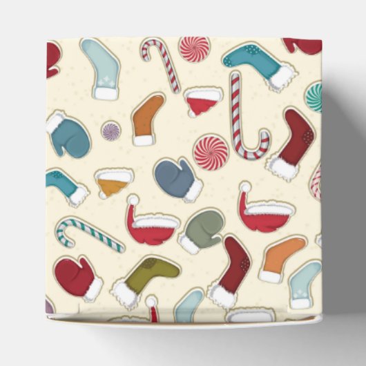 Dekking met kerstcadeau, vakantieverpakking bedankdoosjes (Bovenkant)