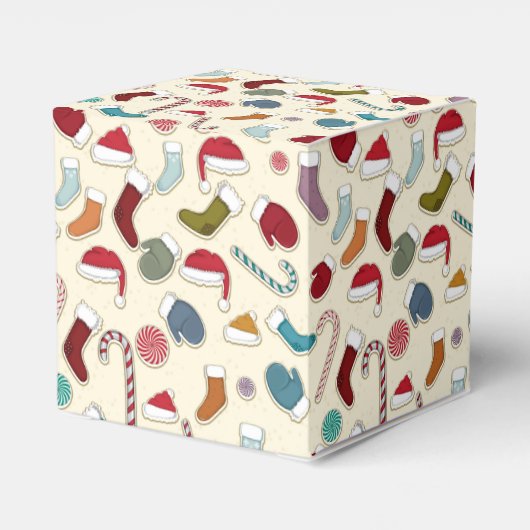 Dekking met kerstcadeau, vakantieverpakking bedankdoosjes (Achterkant)