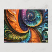 Dekokissen: fraktales modernes design, farbenfroh briefkaart (Achterkant)