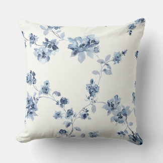 Dekokissen mit blauem Blumen-Print Kussen