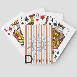 Deksel Blauw Oranje Stripe Star afspelen Pokerkaarten