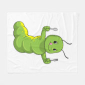 Deksel met spoon en vork fleece deken (Voorkant (Horizontaal))